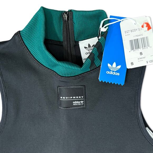 Adidas EQT Equipment Black Bodysuit Ribbed Stretch One Piece size XS NEW Tags - Picture 7 of 15